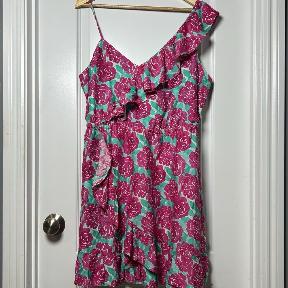 Vineyard Vines 146th Kentucky Derby Painted Rose Ruffle Dress Garden Party Style